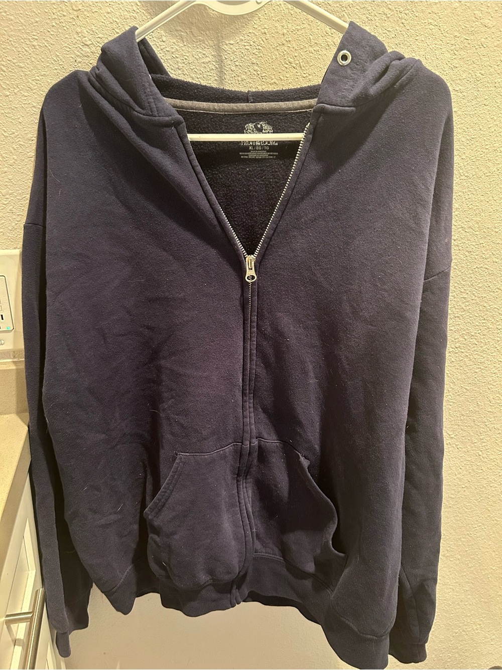 Fruit of the Loom Navy Blue Full-Zip Hoodie